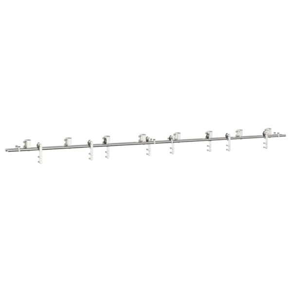 Sliding Door Hardware Kit 200 cm Stainless Steel Silver