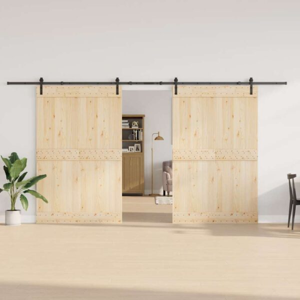 Sliding Door Hardware Kit 213,5 cm Steel Black