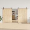 Sliding Door Hardware Kit 200 cm Steel Black