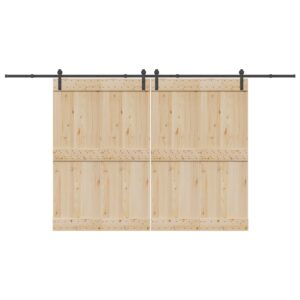Sliding Door Hardware Kit 200 cm Steel Black