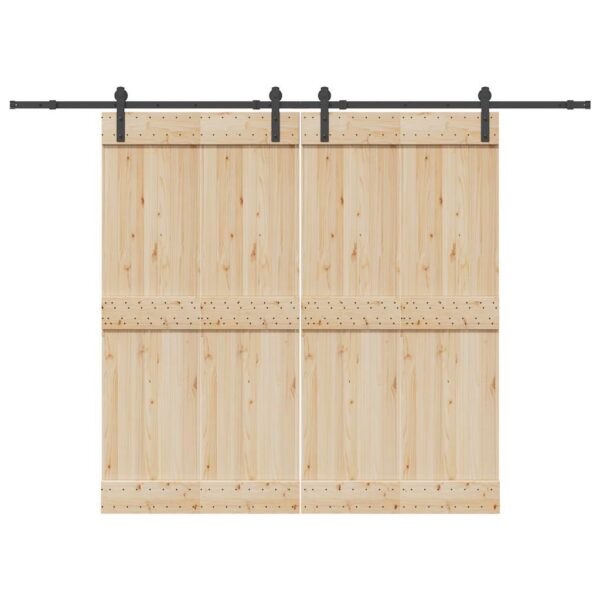 Sliding Door Hardware Kit 213,5 cm Steel Black