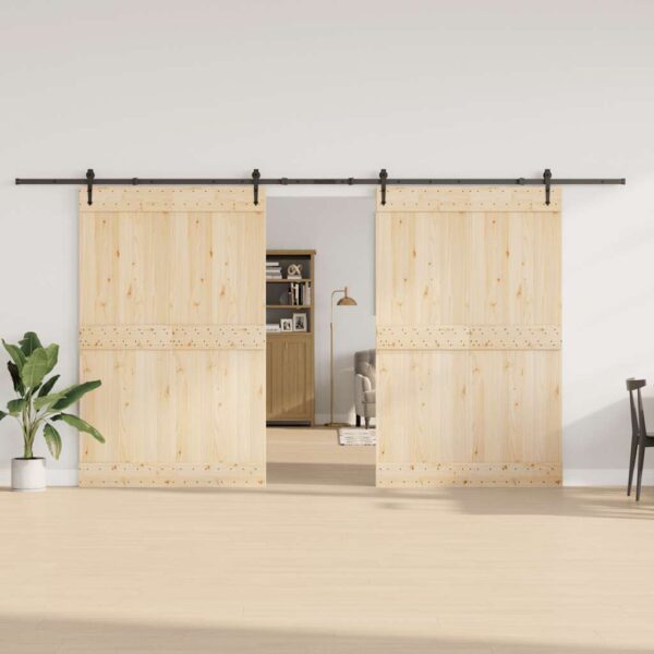 Sliding Door Hardware Kit 213,5 cm Steel Black