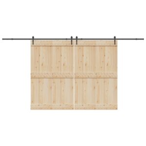 Sliding Door Hardware Kit 213,5 cm Steel Black