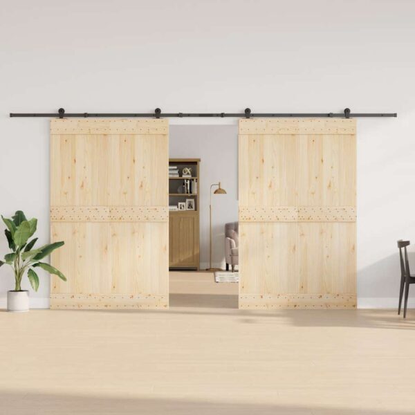 Sliding Door Hardware Kit 213,5 cm Steel Black
