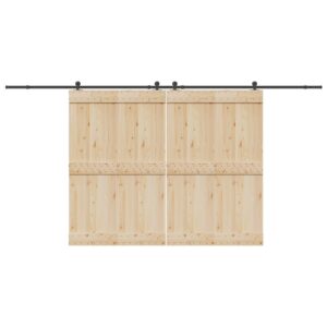 Sliding Door Hardware Kit 213,5 cm Steel Black