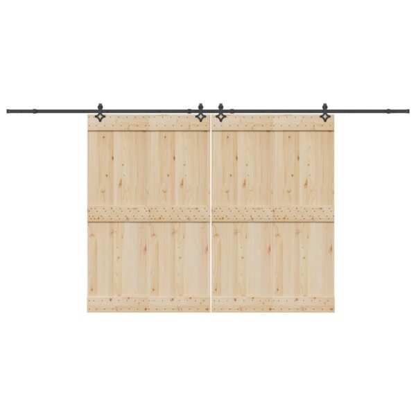 Sliding Door Hardware Kit 213,5 cm Steel Black