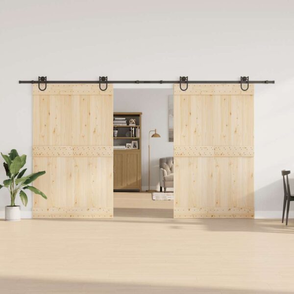 Sliding Door Hardware Kit 200 cm Steel Black