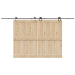 Sliding Door Hardware Kit 200 cm Steel Black