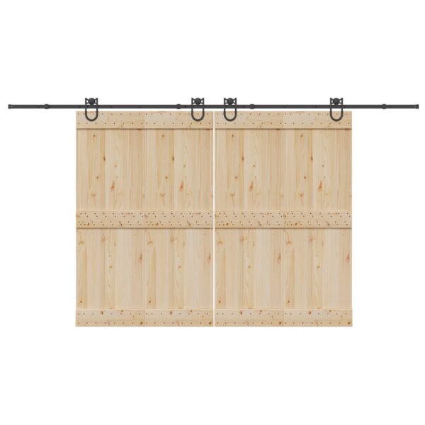 Sliding Door Hardware Kit 200 cm Steel Black