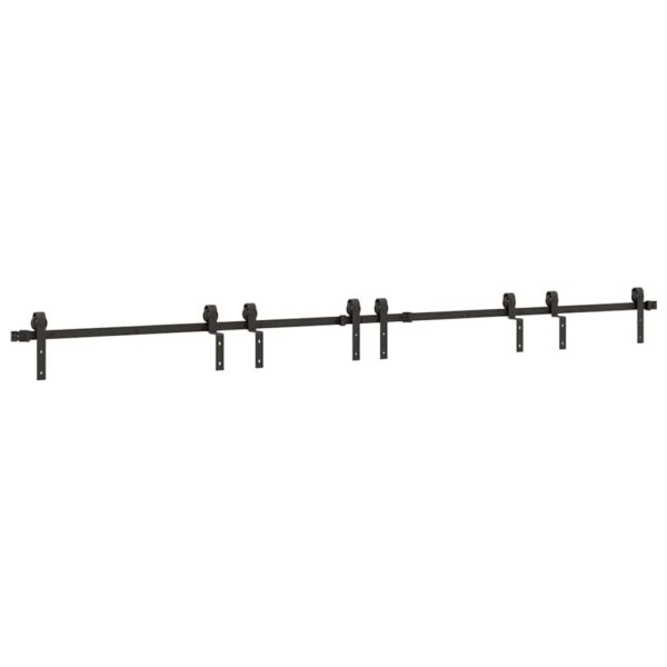 Sliding Door Hardware Kit 183 cm Steel Black