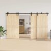 Sliding Door Hardware Kit 183 cm Steel Black