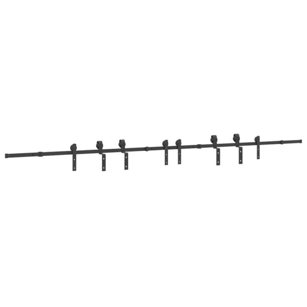 Sliding Door Hardware Kit 200 cm Steel Black