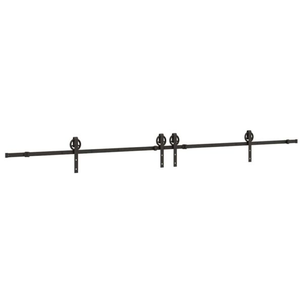 Sliding Door Hardware Kit 183 cm Steel Black