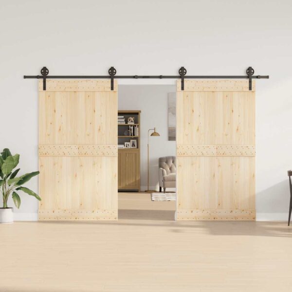 Sliding Door Hardware Kit 183 cm Steel Black