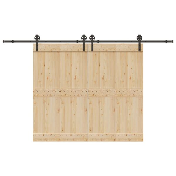 Sliding Door Hardware Kit 183 cm Steel Black
