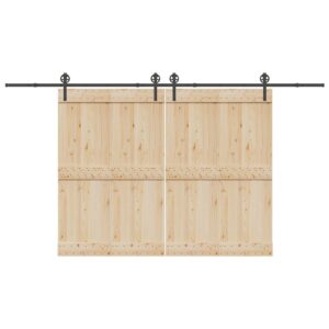 Sliding Door Hardware Kit 200 cm Steel Black