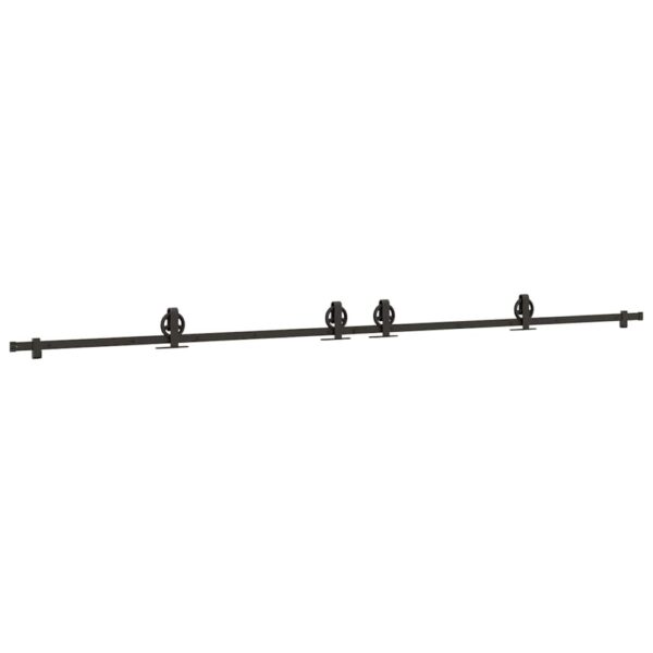 Sliding Door Hardware Kit 183 cm Steel Black