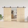 Sliding Door Hardware Kit 183 cm Steel Black