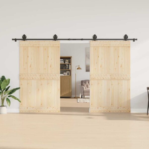 Sliding Door Hardware Kit 183 cm Steel Black