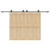 Sliding Door Hardware Kit 183 cm Steel Black