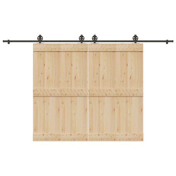 Sliding Door Hardware Kit 183 cm Steel Black