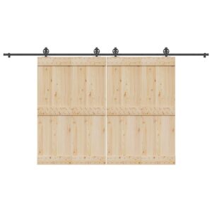 Sliding Door Hardware Kit 200 cm Steel Black