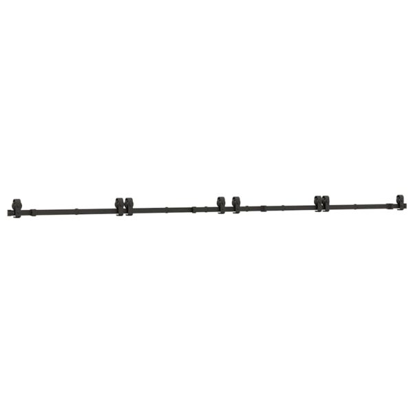 Sliding Door Hardware Kit 183 cm Steel Black