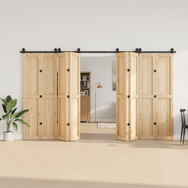 Sliding Door Hardware Kit 183 cm Steel Black