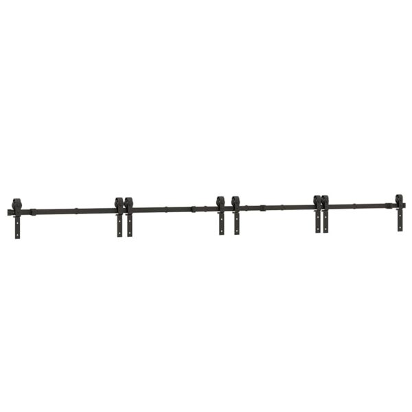 Sliding Door Hardware Kit 183 cm Steel Black