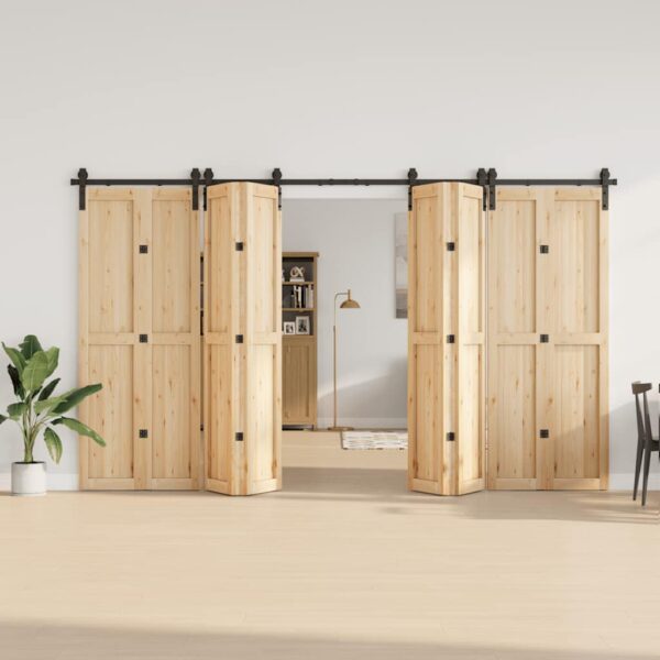 Sliding Door Hardware Kit 183 cm Steel Black