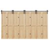 Sliding Door Hardware Kit 183 cm Steel Black