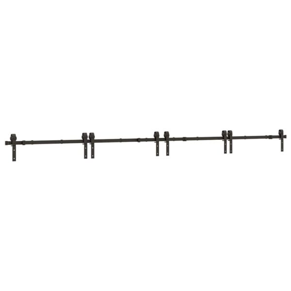 Sliding Door Hardware Kit 200 cm Steel Black