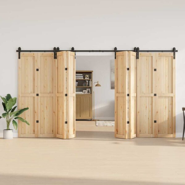 Sliding Door Hardware Kit 200 cm Steel Black