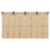 Sliding Door Hardware Kit 200 cm Steel Black