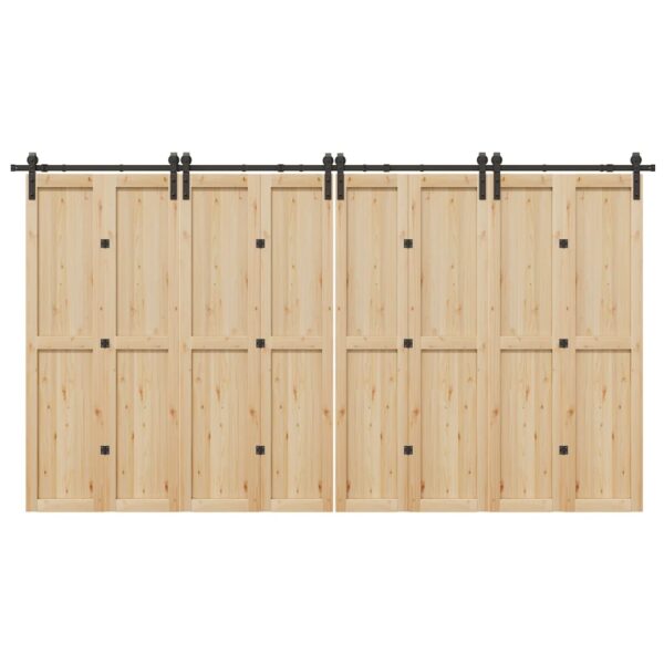 Sliding Door Hardware Kit 200 cm Steel Black