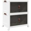 Stackable Storage Box with Wheels 2-Tier 75 L 65x40x76 cm