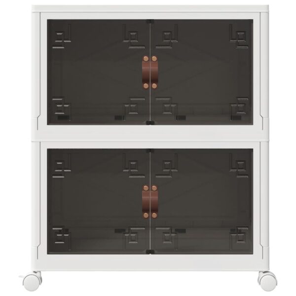 Stackable Storage Box with Wheels 2-Tier 75 L 65x40x76 cm