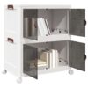 Stackable Storage Box with Wheels 2-Tier 75 L 65x40x76 cm