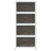 Stackable Storage Box with Wheels 4-Tier 75 L 65x40x145 cm