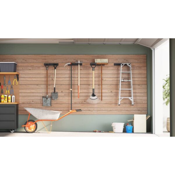 Garden Tool Storage Racks Wall Mounted 4 pcs Blacka Steel