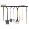 Garden Tool Storage Racks Wall Mounted 4 pcs Blacka Steel