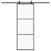 Sliding Door with Hardware Set 76x205 cm ESG Glass & Aluminium
