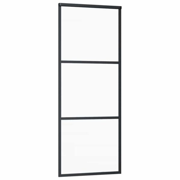Sliding Door with Hardware Set 76x205 cm ESG Glass & Aluminium