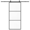 Sliding Door with Hardware Set 90x205 cm ESG Glass & Aluminium
