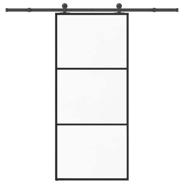 Sliding Door with Hardware Set 90x205 cm ESG Glass & Aluminium