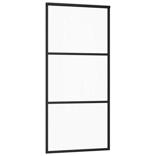 Sliding Door with Hardware Set 90x205 cm ESG Glass & Aluminium