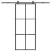 Sliding Door with Hardware Set 90x205 cm ESG Glass & Aluminium