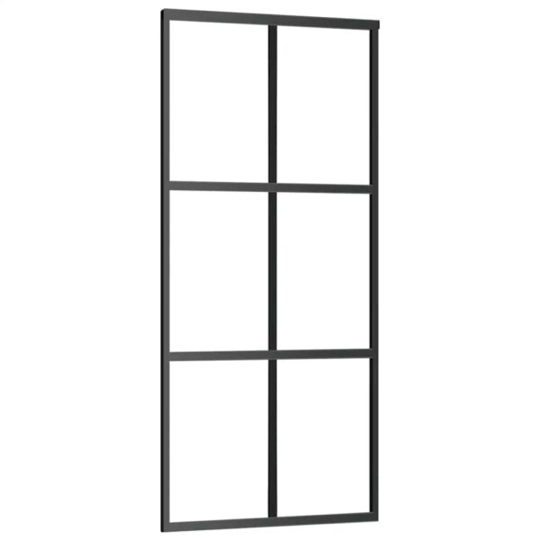 Sliding Door with Hardware Set 90x205 cm ESG Glass & Aluminium