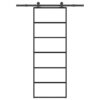 Sliding Door with Hardware Set 76x205 cm ESG Glass & Aluminium