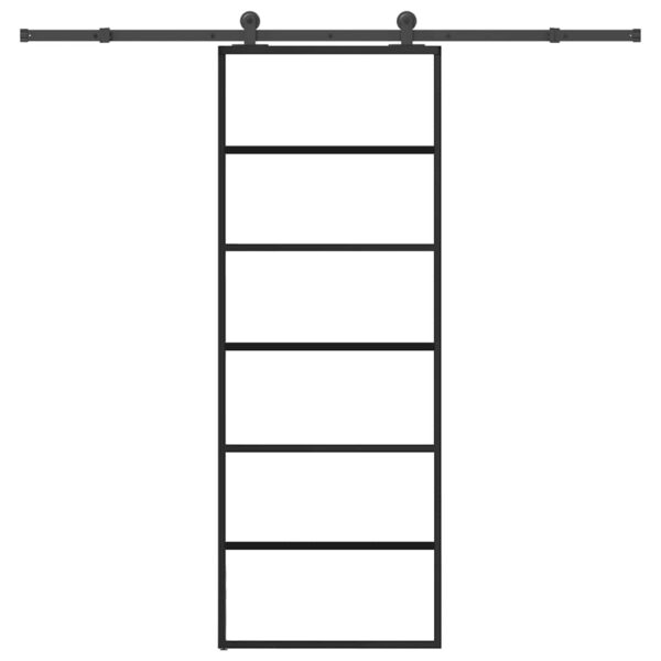 Sliding Door with Hardware Set 76x205 cm ESG Glass & Aluminium